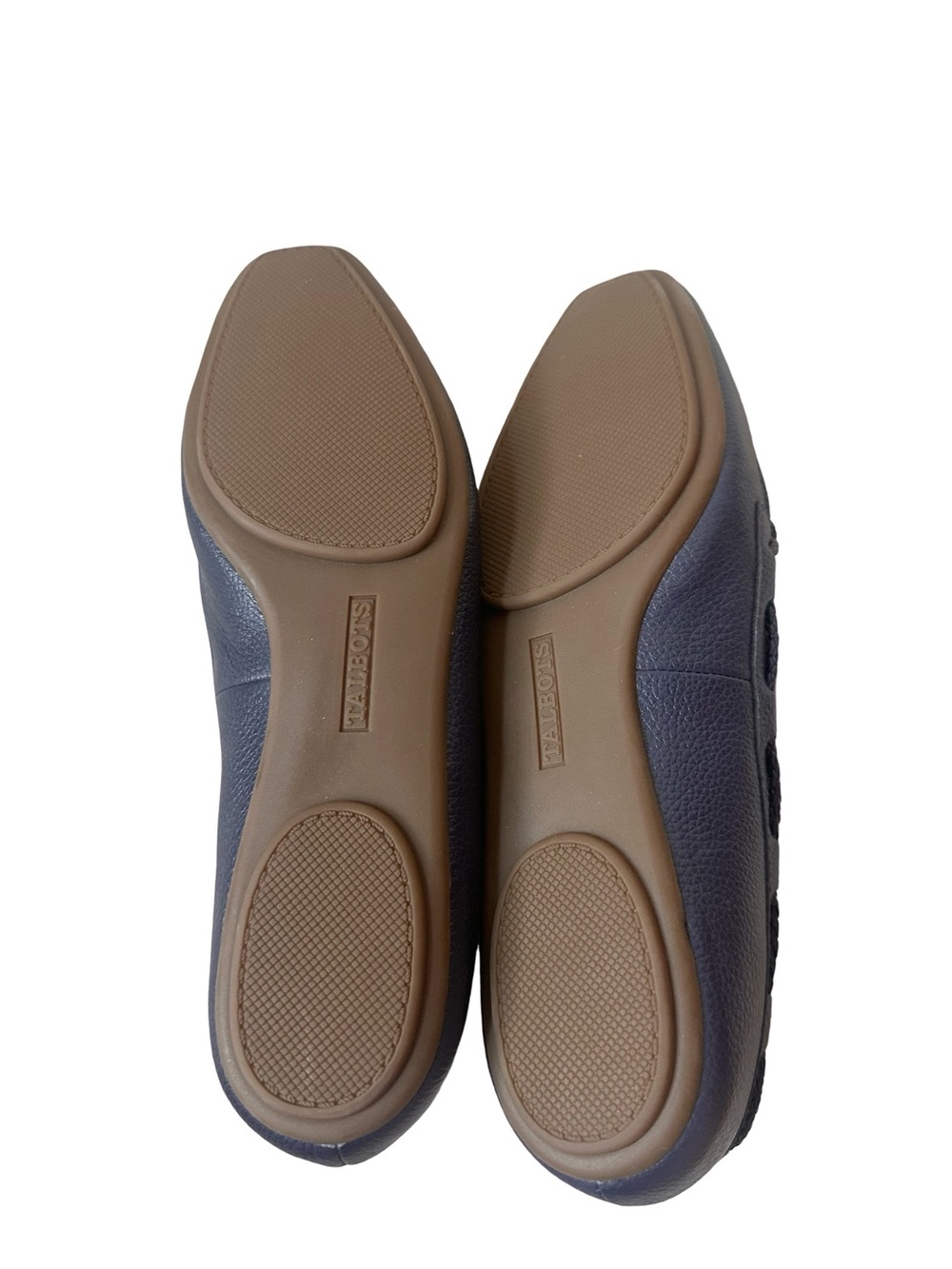 Talbots Navy Soft Pebbled Leather Driving Slip On Loafers with Rope Tie Accent - Picture 6 of 6